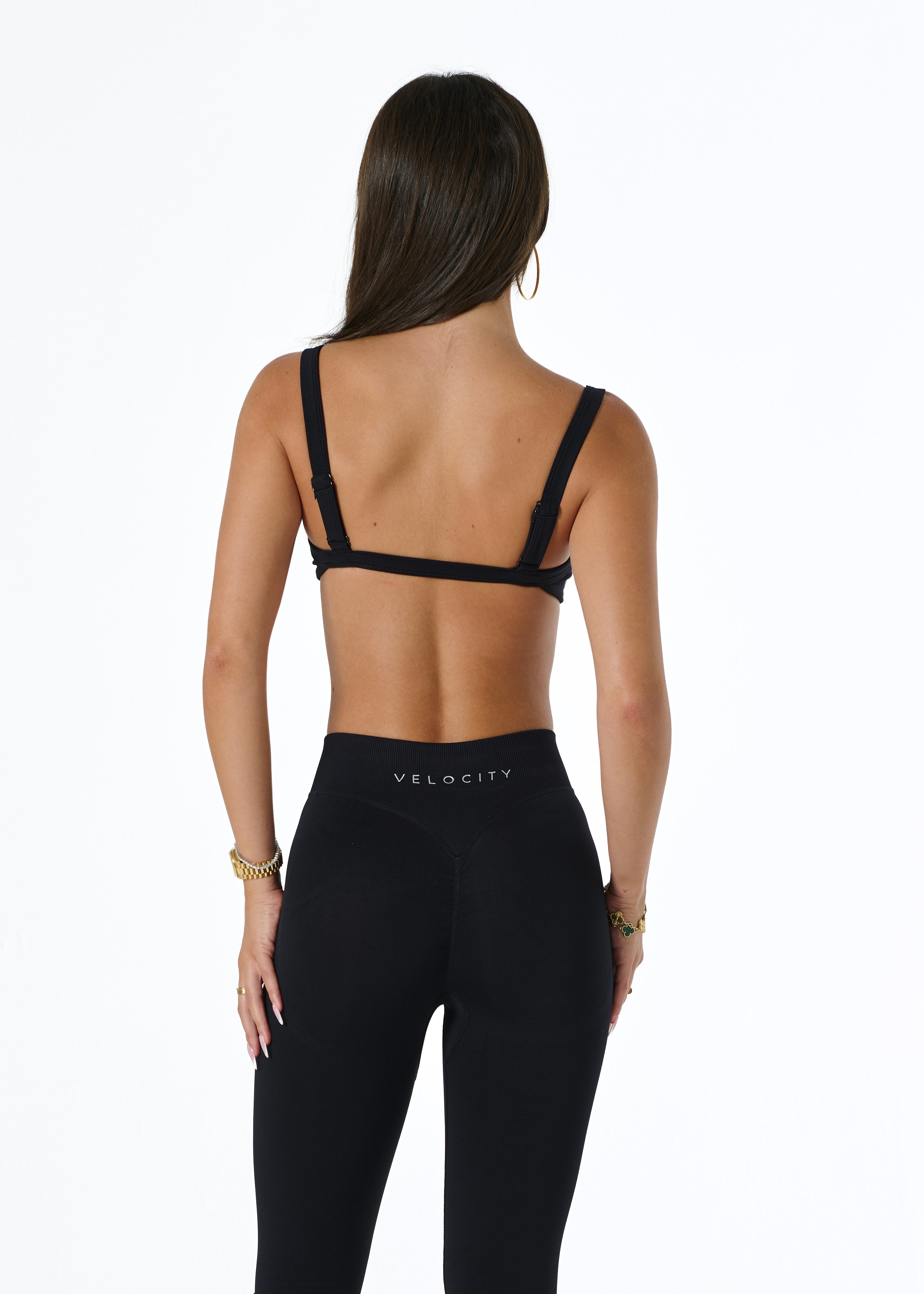 SIGNATURE STRAPPY BRA - LIQUORICE