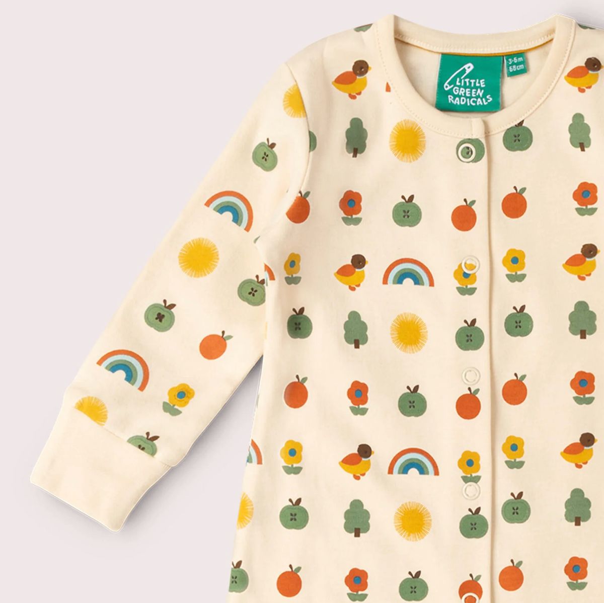 Vintage Rainbows Organic Babygrow