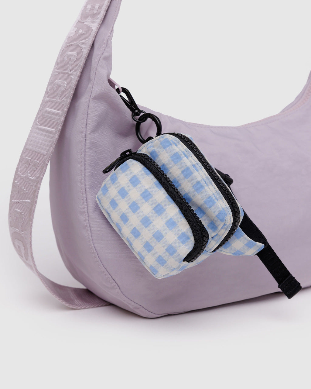 Fanny Pack Charm - Light Blue Gingham