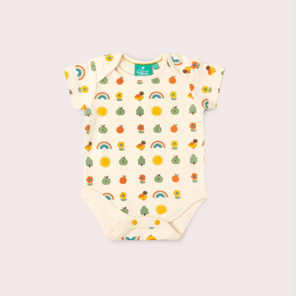 Vintage Rainbows Friends Organic Baby Bodysuit
