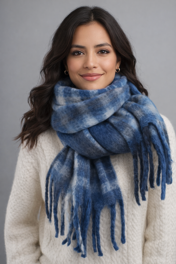 Plaid Fringe Scarf
