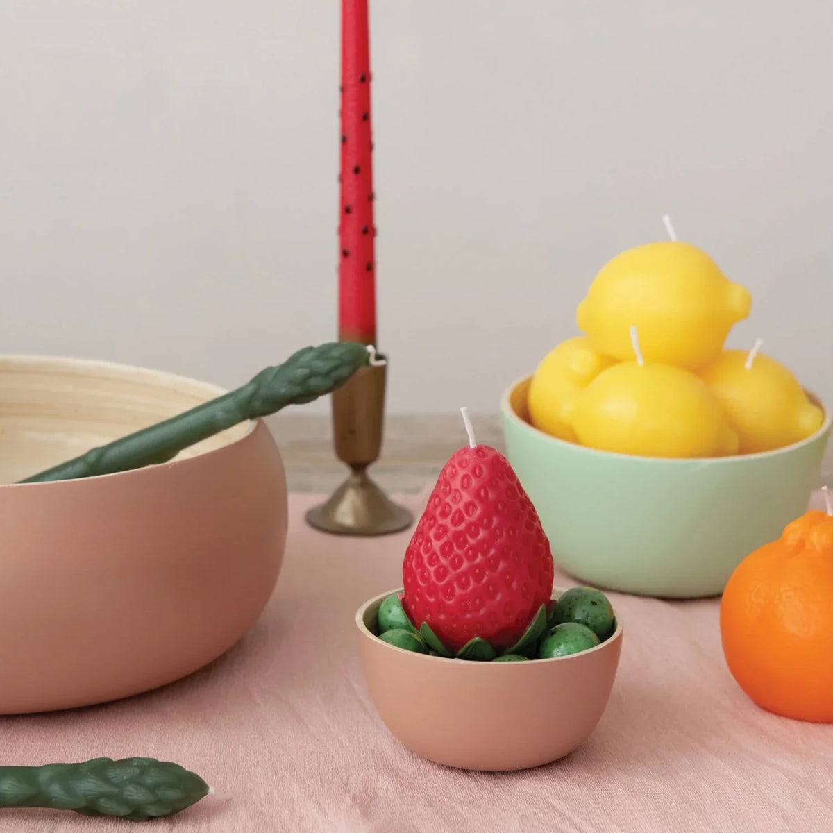 Unscented Strawberry Shaped Candle