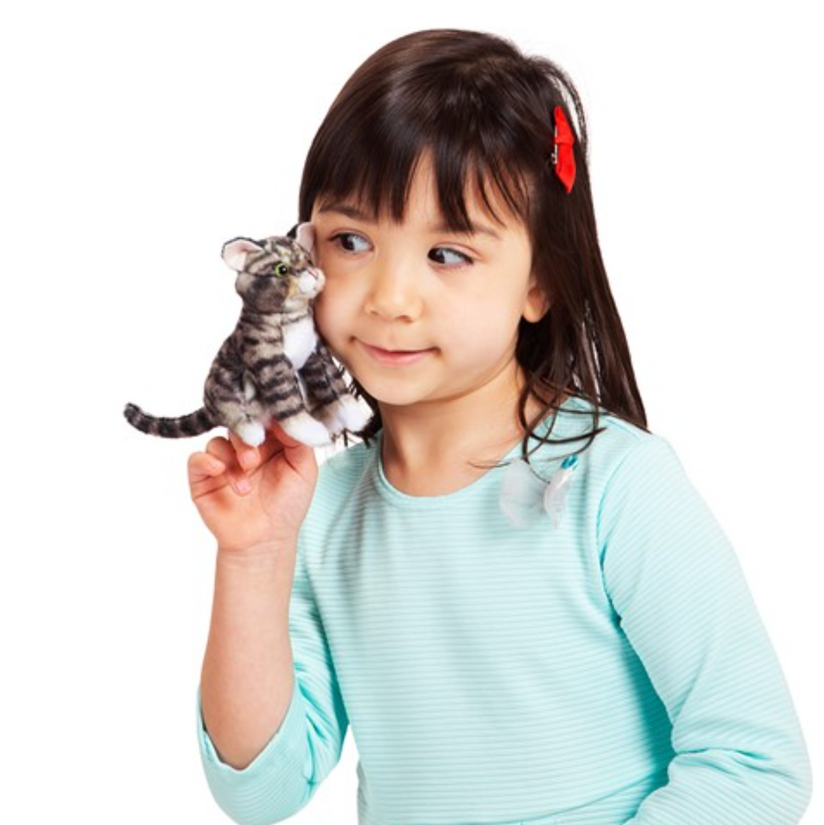 Mini Gray Tabby Finger Puppet