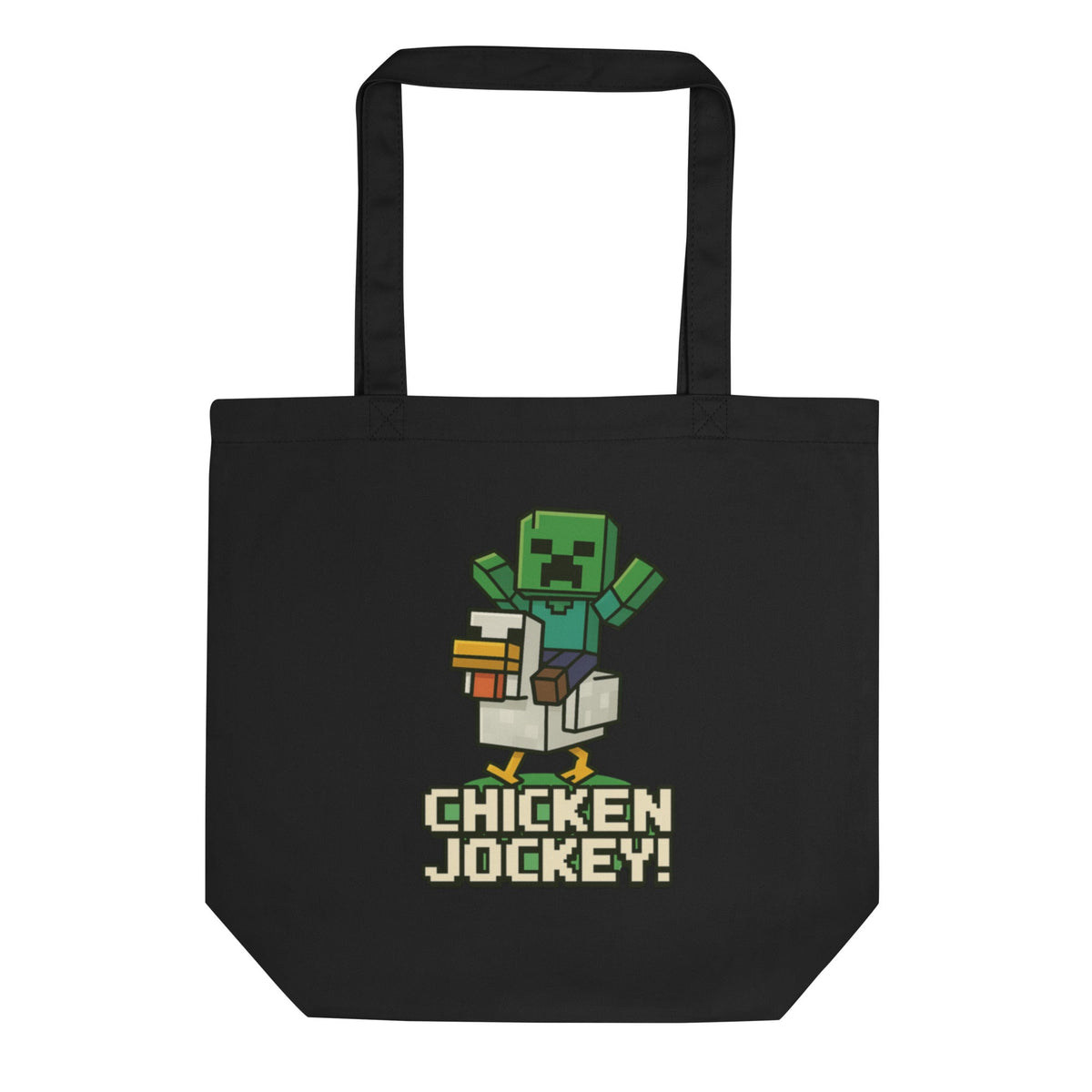 Organic Cotton Tote Pixel Art Chicken Jockey