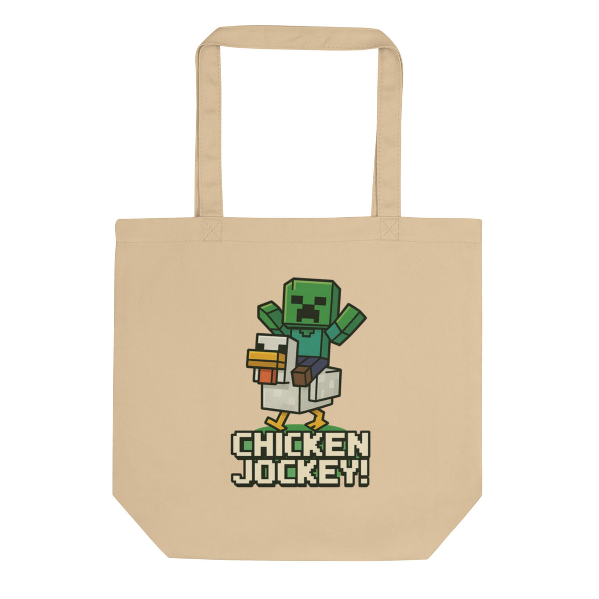 Organic Cotton Tote Pixel Art Chicken Jockey