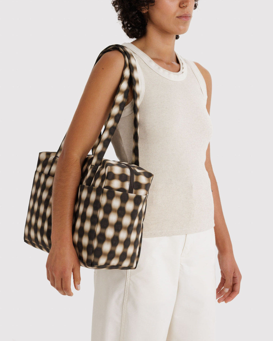 Everyday Cloud Bag - Blurred Gingham Brown