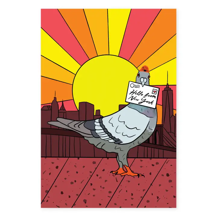 Nyc Pigeon Postcard