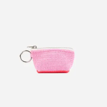 Veraloop Two-Tone Raffia Mini Keychain Pouch