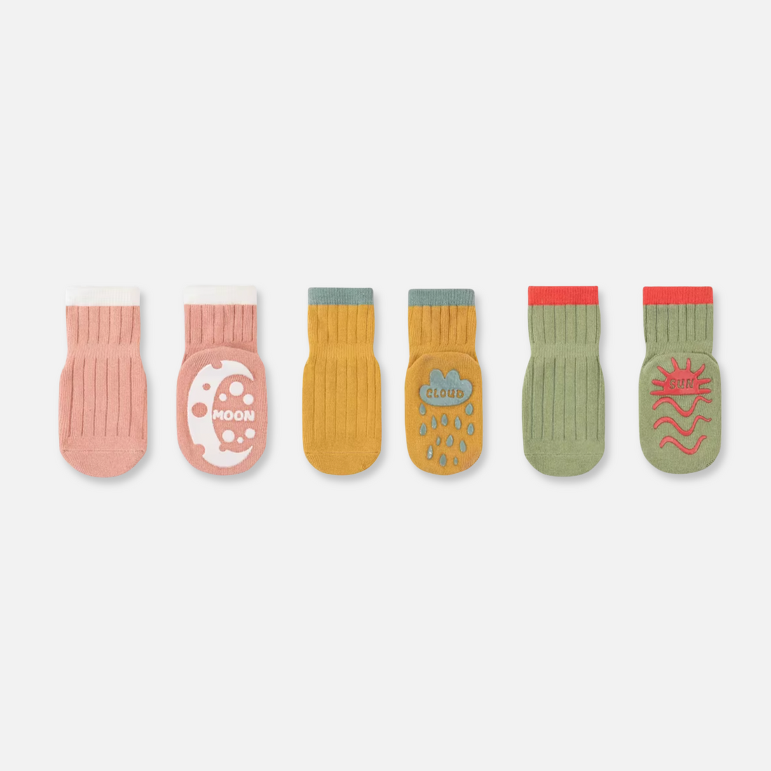 Infant Colorblock Non-Slip Socks (Set of 3)
