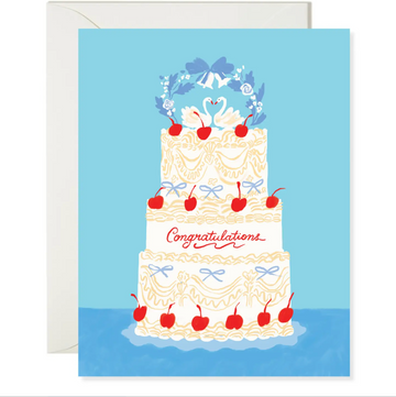 Swan Wedding Cake Card