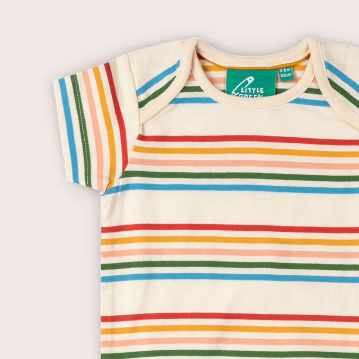 Vintage Rainbows Striped Organic Baby Bodysuit