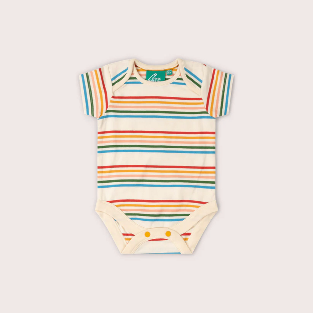 Vintage Rainbows Striped Organic Baby Bodysuit