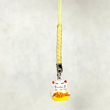 Lucky Cat with Fish Brass Bell
