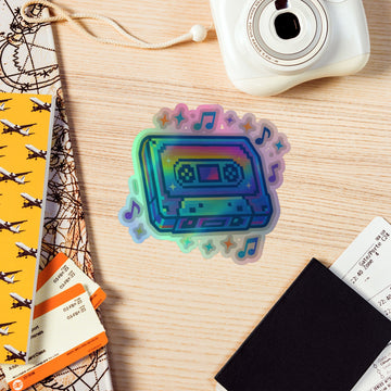 Retro Holographic Cassette Sticker