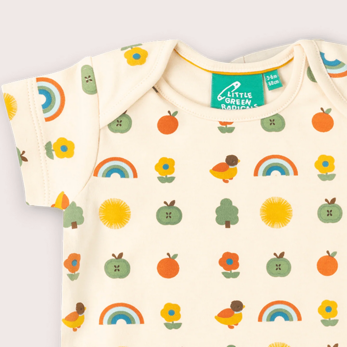 Vintage Rainbows Friends Organic Baby Bodysuit