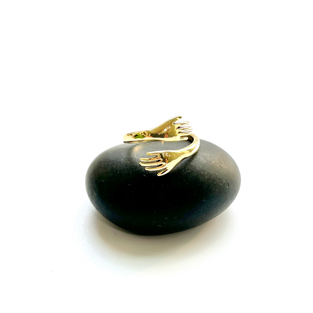 Brass Hugging Hands Ring