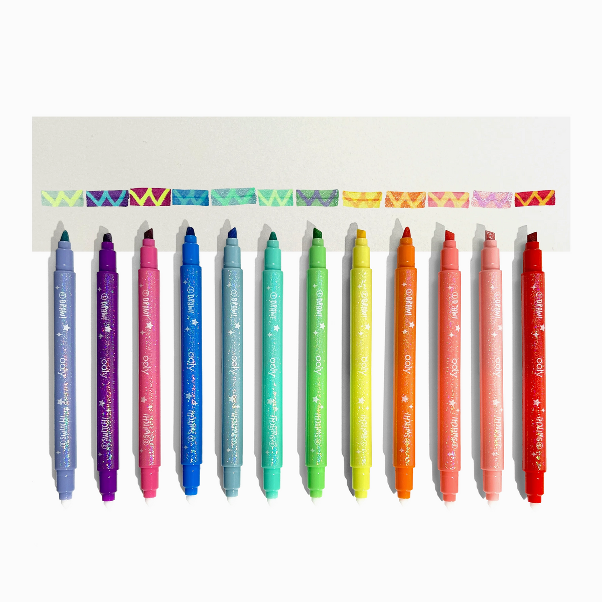 Switch-Eroo Sparkle Glittery Color Changing Markers- 12 Pc