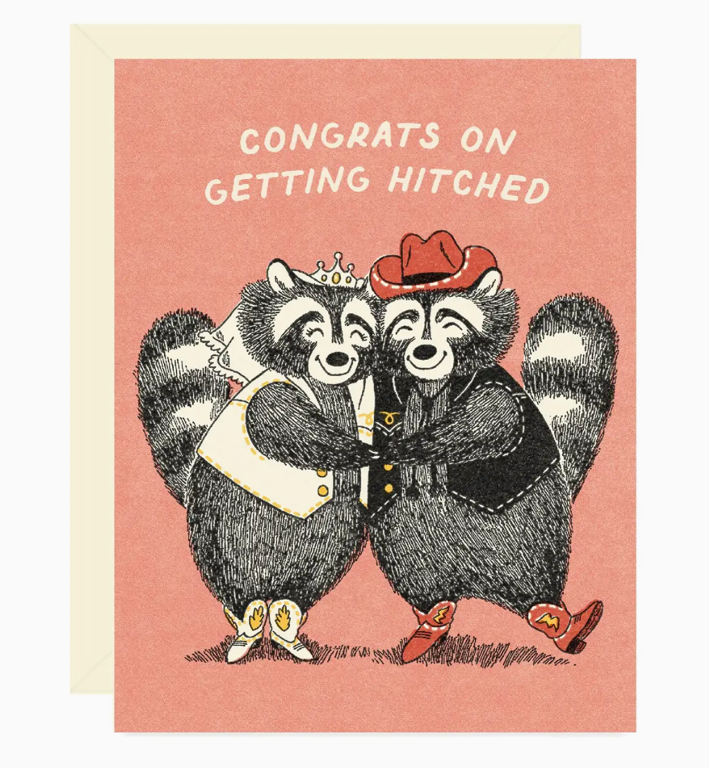 Raccoons Getting Hitched Wedding Card