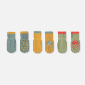 Infant Colorblock Non-Slip Socks (Set of 3)
