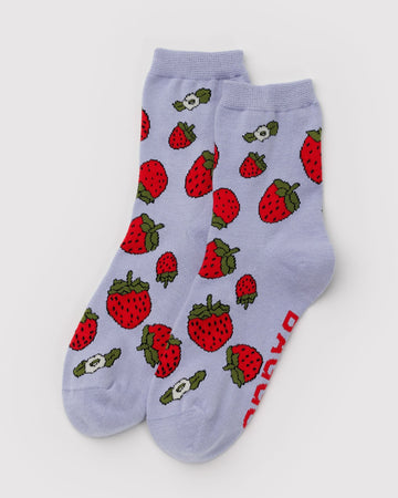 Baggu Crew Sock - Strawberry Blossom