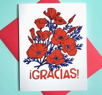 Gracias Poppies Card