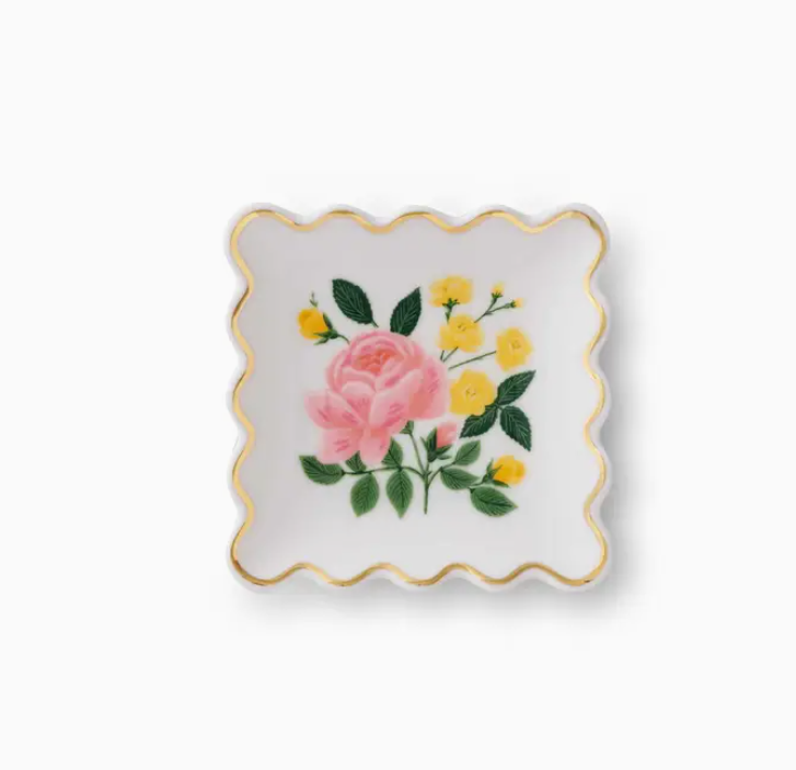 Roses Scalloped Ring Dish