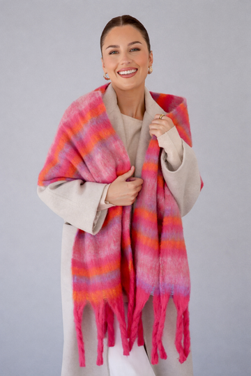 Stripe Fringe Scarf
