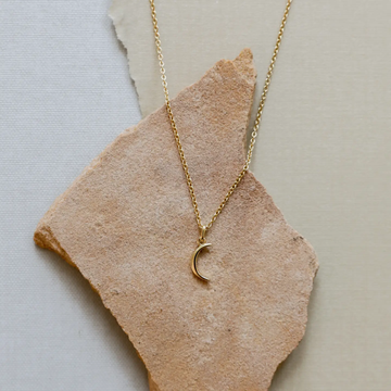 Tiny Crescent Moon Gold Necklace