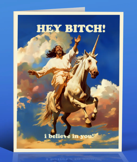 Jesus Unicorn Funny Greeting Card