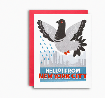 Hello from New York City Pigeon Card