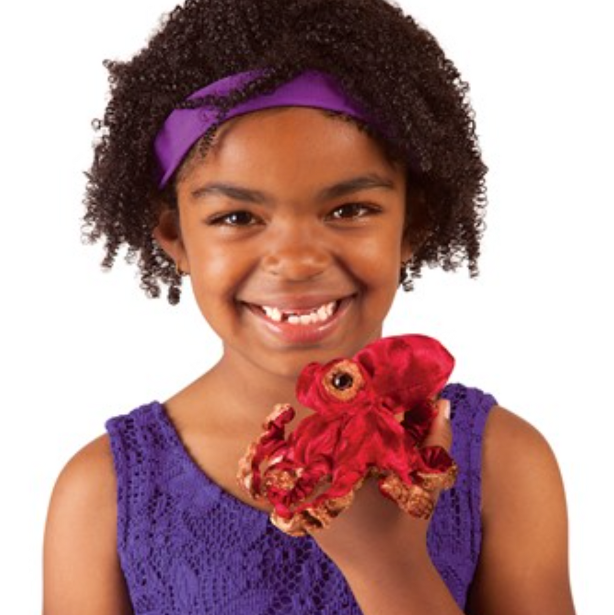 Mini Red Octopus Finger Puppet