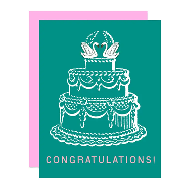 Swan Wedding Cake Card