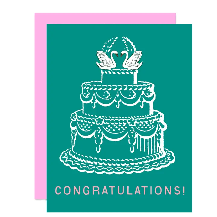Swan Wedding Cake Card