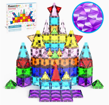 PicassoTiles 40pc Travel Size Magnetic Tile Building Set