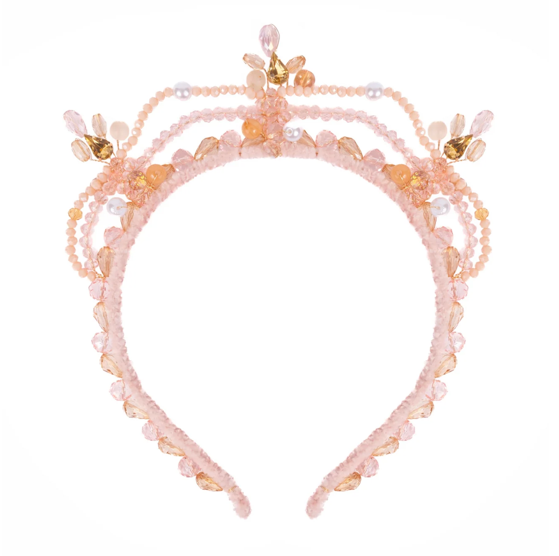 Blushing Crystals Beaded Tiara